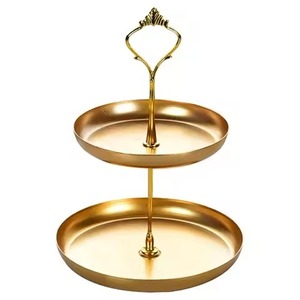 Support à gâteau en métal de qualité supérieure à 2 niveaux, présentoir à desserts, décoration de table, support de service pour cupcakes, décoration d'événements - Product Image 2