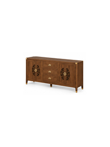 Buffet moderne en bois massif convertible extra large avec porte-bouteilles et organisateur de couverts pour salle à manger - Product Image 3