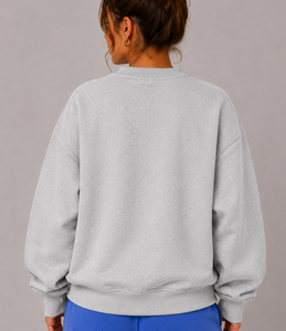 Women's Oversized 100% Cotton Turtleneck Sweatshirt Custom Front Logo Knitted Short Sleeve Soft Winter Fashion <b>Top</b> - Product Image 2