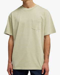 T-shirt décontracté pour homme de haute qualité, coupe classique, vert clair uni, manches courtes, col rond, 100 % coton jersey tricoté, teint uni, 2026 - Product Image 1