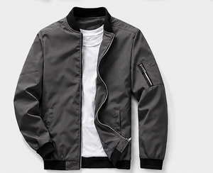 High Quality Men's Casual <b>Jacket</b> Stand Collar Zipper Closure Autumn Wear - Product Image 3