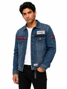 New Arrival <b>Men</b> <b>Denim</b> <b>Jacket</b> Classic Blue Wash Button Closure Stylish Everyday Outerwear For Modern Casual Wears - Product Image 4
