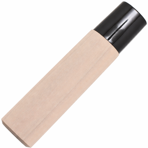 Manche de couteau en bois de style japonais – Manche en bois naturel avec virole noire pour remplacement de couteau de chef - Product Image 1