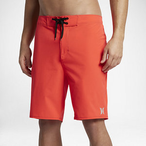 Shorts de Baño para Hombre, Color Naranja Sólido, con Cordón en la Cintura, Secado Rápido, Corte Medio - Product Image 1