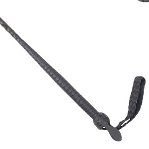 Heavy Duty Sheep Skin <b>Flogger</b> with Steel Buckle Strong Handle Dense Falls and 3.5cm Width - Product Image 3