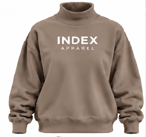 Sweat-shirt à col roulé Index Apparel, coupe ample, unisexe, couleur unie minimaliste, vêtements d'automne - Product Image 1