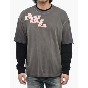Camiseta térmica de punto de doble capa de alta calidad para hombre, estilo vintage, manga larga, 240g, color marrón. - Product Image 1