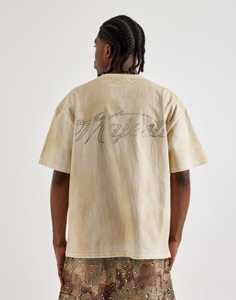 300 GSM Heavyweight Cotton <b>T</b>-<b>Shirts</b>-Vintage Washed Crew Neck Regular Sleeve with Solid Woven Design - Product Image 3