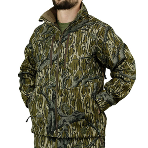 <b>Men's</b> Breathable Windproof Waterproof Corduroy Hooded Hunting <b>Jacket</b> <b>Long</b> Sleeve Thick Fleece Lining Zipper Closure Safari Style - Product Image 3