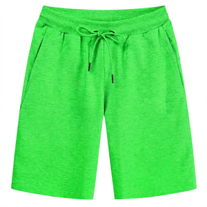 Shorts Bermuda en Coton Gris Uni pour Homme, Taille Élastiquée avec Cordon, Décontracté, Tricoté, Respirant, Taille Mi-Haute - Product Image 6