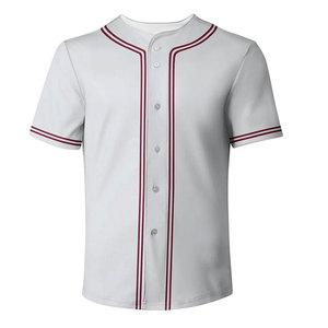 Camiseta de Béisbol de Fabricación Pakistaní, Camiseta de Béisbol con Botones, Camiseta de Béisbol de Color Sólido - Product Image 1