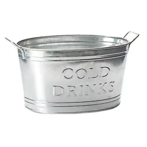 Contemporary Finish Metal Ice Beverage Tub Stainless Steel Party Cooler <b>Bucket</b> Wine Beer Chiller Tub Party Use - Product Image 5