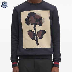 Wholesale Custom Logo Printed Cotton Blended Sweatshirts Loose Crew Neck Oversize <b>Pullover</b> <b>Men</b> Sweatshirt - Product Image 1