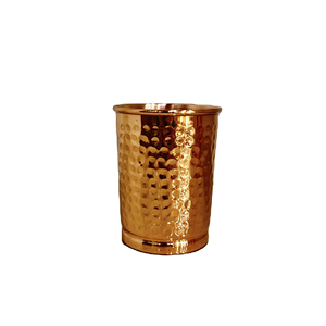 Traditional Indian Hammered Copper Glass 100% Pure Copper Water Tumbler Eco-Friendly Reusable Ayurvedic Vessel for Home & Hotel - Product Image 1