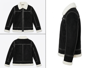 Chaqueta Bomber de Cuero Genuino Premium para Hombre, Cierre de Cremallera, Cuello de Piel Extraíble, Cálida para Invierno, Estilo Urbano, Secado Rápido - Product Image 4