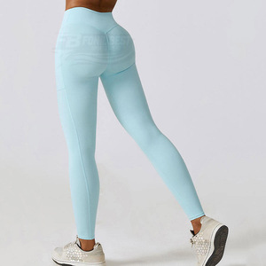 Wholesale High Quality Solid High Waist Tummy Control Breathable Full Length Yoga <b>Legging</b> <b>Pocket</b> Four-Way Stretch 220g - Product Image 6