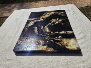 Planche à découper en marbre avec alphabet, blocs de découpe durables, rectangulaires, compatibles lave-vaisselle, épaisseur 1,5 cm, avec poignée en bois pour couteau – Le meilleur choix - Product Image 3