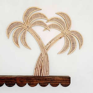 Décorations murales en rotin cactus pour une décoration intérieure de style luxueux, objets d'art tissés à la main. - Product Image 5