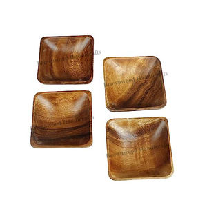 Ensemble de bols en bois écologique de meilleure qualité Bol de service en bois d'acacia naturel Bol de luxe fait à la main pour hôtels et restaurants - Product Image 4