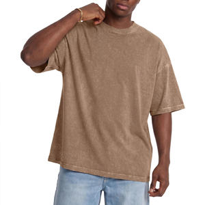 T-shirts vintage surdimensionnés pour hommes, effet délavé, en coton respirant et confortable, en gros - Product Image 5