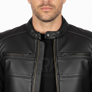 Chaqueta de cuero para motocicleta para hombre, hecha con cuero de alta calidad, estilo nuevo, gran venta. - Product Image 5