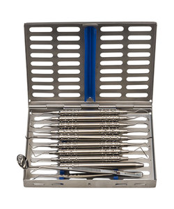 Kit Quirúrgico Dental de Alta Calidad en Acero Inoxidable, Instrumentos Manuales para Microcirugía Oral, Color Blanco Plateado, Multicapa - Product Image 1