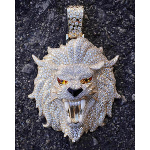 Luxury Hip Hop Animal Head Pendant Lab Grown Diamond Bling Necklace Jewelry Piece For Men Women - Product Image 1