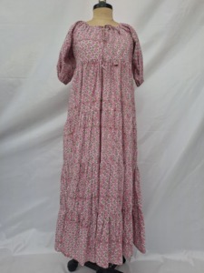 Vestido Maxi Plisado GODH FAB Gótico con Estampado Floral, Manga Abullonada, Corte Holgado, Estilo Bohemio Casual de Primavera para Mujer, en Chifón - Product Image 4