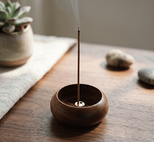 Support d'encens miniature en bois naturel et écologique, non parfumé, diffuseur d'aromathérapie portable pour le yoga, le bureau et les voyages - Product Image 3