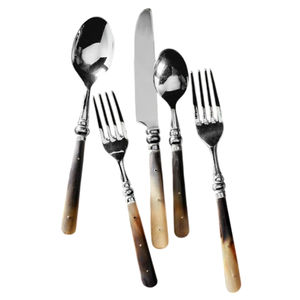 Ensemble de couverts élégants en acier inoxydable plaqué argent avec manches en bois, finition miroir, pour usage en restaurant - Product Image 5