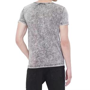 Camiseta de Alta Calidad al por Mayor, Estilo Vintage, Corte Cuadrado, Desgastada, con Efecto Descolorido por el Sol y Lavado Ácido, para Hombre, Unisex - Product Image 2