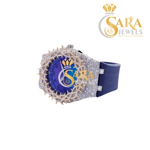 Reloj de Moda con Correa de Goma Negra y Diamantes, Estilo Hip Hop, para Celebraciones y Uso Diario, Disponible para Exportación - Product Image 2