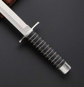Couteau Tanto artisanal sur mesure avec fourreau en cuir et manche en bois, couteau de survie pour le camping en plein air - Product Image 4