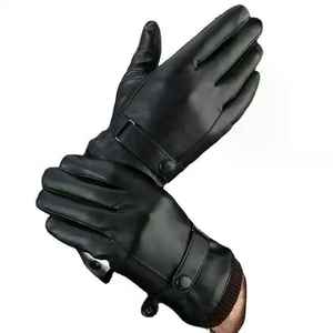 Unisex Winter Snowboarding Warm Windproof <b>Touch</b> <b>Screen</b> Full Finger Sheepskin Leather <b>Gloves</b> With Custom Logo - Product Image 3