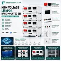 Batterie LiFePO4 haute tension modulaire empilable 51,2 kWh avec affichage frontal CAN RS485 pour stockage solaire domestique