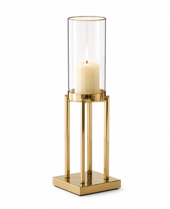 Modern Metal <b>Hurricane</b> Candle Holder with Glass Cylinder Decorative Floor <b>Lantern</b> Pillar Candle Stand for Home Decor - Product Image 6