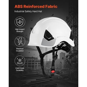 Casco di Sicurezza per Edilizia Approvato ANSI/ISEA Z89.1, Elmetto in ABS con Sospensione a 6 Punti, Ventilato e Regolabile, Certificato EN397 - Product Image 3