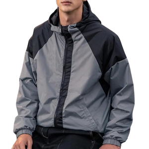 Ensemble de veste coupe-vent décontractée en patchwork fin, style hip-hop, vêtements de sport, faible MOQ, prix abordable - Product Image 3