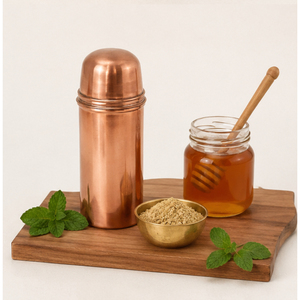 Bouteille d'eau en cuivre pur, style thermos, récipient pour la santé, écologique, bouteille de boisson pour le yoga et la gym, bouteille en cuivre pur faite à la main - Product Image 3