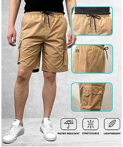 กางเกงออกกำลังกายผ้าฝ้ายระบายอากาศได้ดีสำหรับผู้ชายเอวยางยืดกางเกงขาสั้นพิมพ์โลโก้แบบเรียบ - Product Image 5