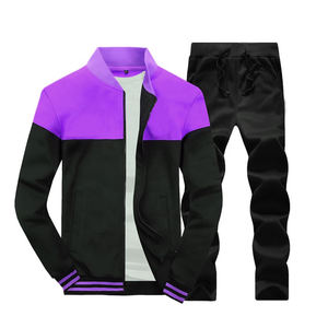 Nouvel ensemble de survêtement tendance pour homme avec fermeture éclair, couleur assortie, veste à manches longues + pantalon, pour sports de plein air, entraînement, école, université - Product Image 6