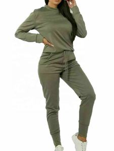 Logo personnalisé de fourniture d'usine costumes de jogging ensembles de yoga femmes hiver football survêtement ensemble de bases, coton mélangé - Product Image 2