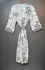 Bata Kimono de Algodón Suave y Transpirable con Estampado de Dibujos Animados para Mujer, Ropa de Estar por Casa de Verano Hecha a Mano, ODM, Cuello en V, Cintura Elástica, Camisón Completo - Product Image 2