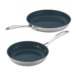 Stainless Steel Frying Pan Round Ceramic Non Stick Coating Minimalist Design For Gas And Induction Cooker Hand Wash Only - Product Image 3