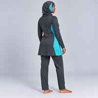 Ensembles de burkinis islamiques modestes personnalisés pour femmes, bas à coupe haute, logo sur le devant, respirant, séchage rapide, ensemble burkini 3 pièces modeste