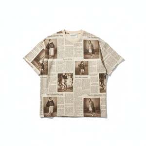 Camiseta de Hombre con Estampado Vintage, Manga Corta, Cuello Redondo, Corte Regular, Diseño Estampado en Algodón Tejido - Product Image 6