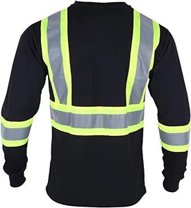 T-shirt de sécurité haute visibilité à manches longues pour hommes, classe 2 ANSI, bande réfléchissante, imperméable, LED Flash - Industries du cuir - Product Image 4