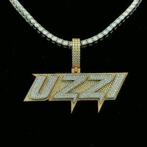 Fabricante profesional Precio competitivo 10ct Moissanite Pendant 925 Silver Moissanite Pendant con cadena de tenis a juego - Product Image 1