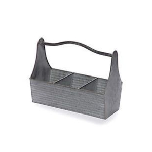 Organizador de pared de metal galvanizado estilo rústico con 4 compartimentos para utensilios de cocina o artículos de oficina a bajo precio - Product Image 6