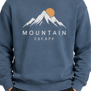 Sweat-shirt à col rond Mountain Escape pour homme, coupe classique, en coton tricoté, avec imprimé sur le devant, style décontracté d'automne - Product Image 3